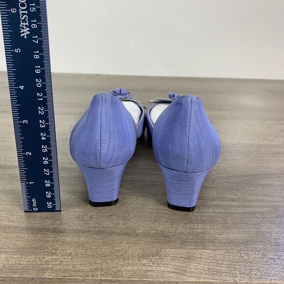 Coldwater Creek D'Orsay Womens Heels Size 6.5 M Pump Purple Blue Peep Toes NEW - Picture 6 of 10